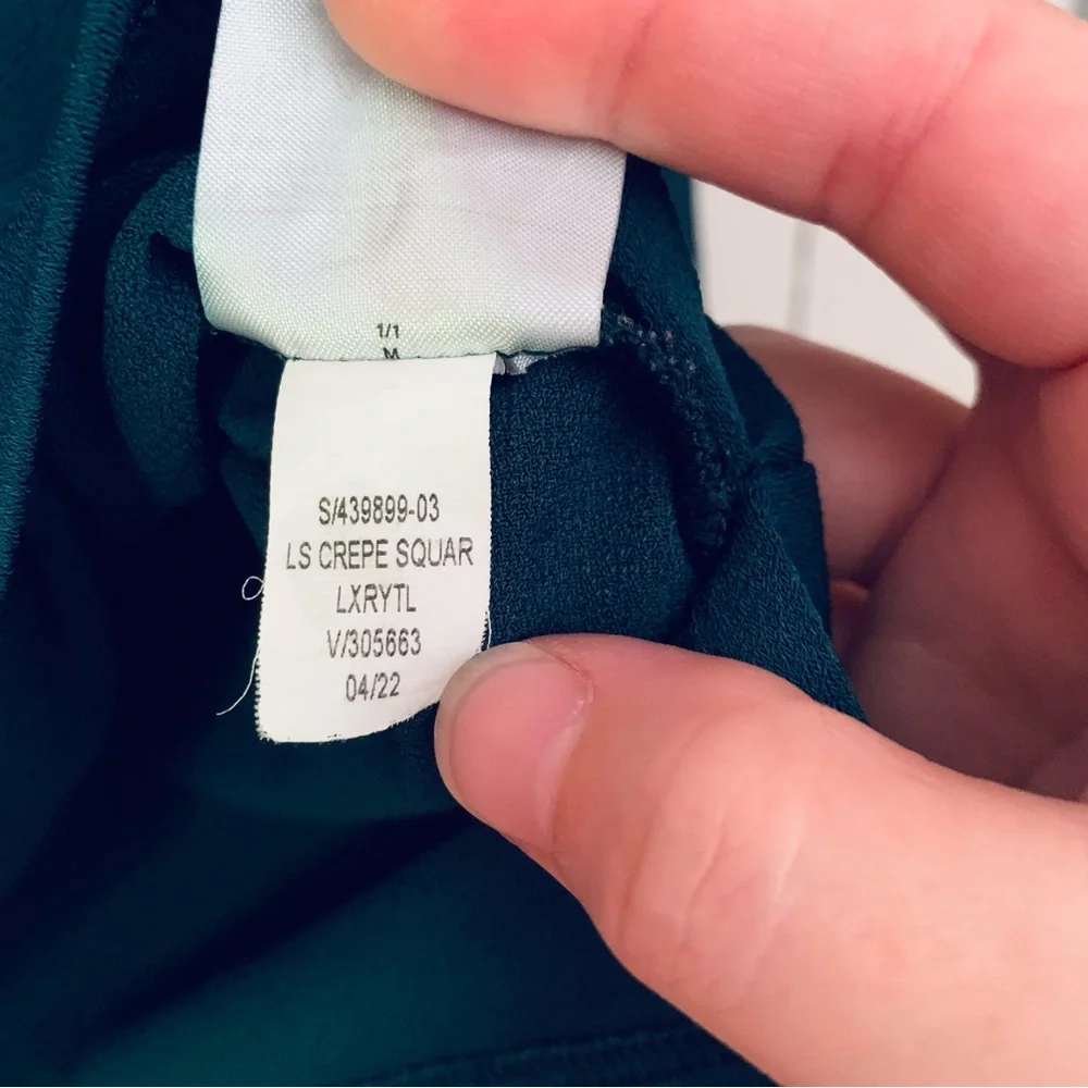 Banana Republic Jade Green Blouse Square Neck Flowy Medium M